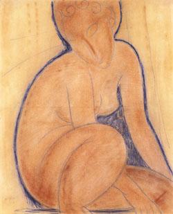 Amedeo Modigliani Crouched Nude